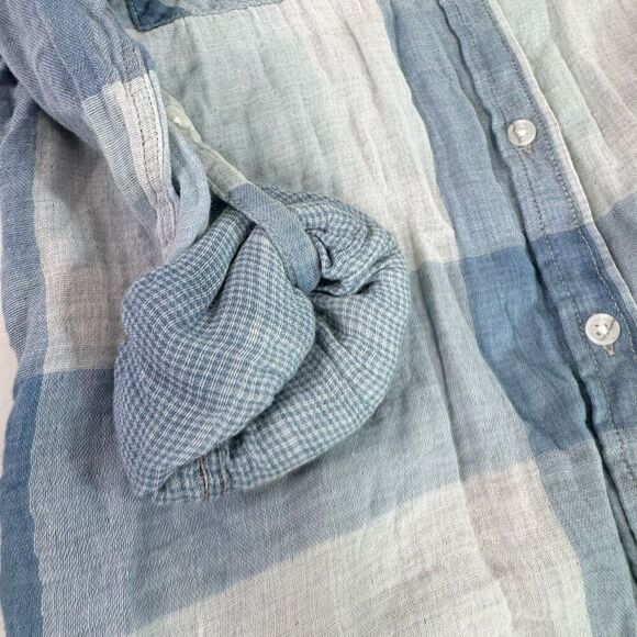 Thread & Supply Top Womens Small Blue Long Sleeve Button Down Gauzy Country - Picture 5 of 8